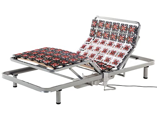 Sommier de Relaxation Orthopédique à Plots Réglable Electriquement pour Lit Simple 90 x 200 cm avec 26 Lattes Idéal contre les Maux de Dos Beliani