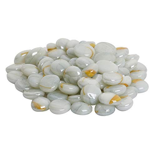 VANNEF Stone Glossy Finish Decorative Shiny Glass Pebbles for Aquarium Vase Filler Home Garden & Outdoor Decoration (White_4900gm) (B09BM4DQHC) Amazon Price History, Amazon Price Tracker