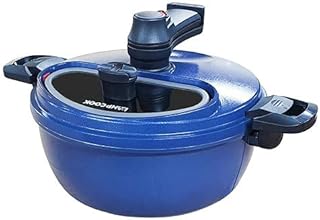 LAMPCOOK Automatic Pots Stirrer for Cooking [HAND FREE COOKING POT] Non-Stick Frying Saucepan, Rotating Blade, Oil Drain, Easy Clean, Cordless, Pot Lid With On and OFF Glass.