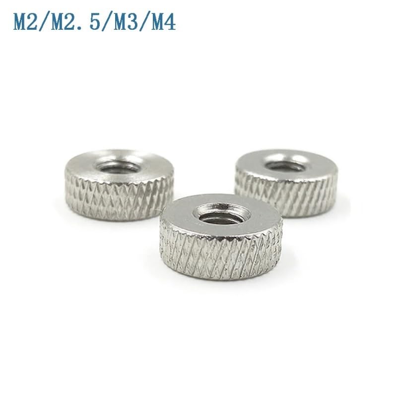 M2 M2.5 M3 M4 Nickel Plated Knurled Thumb Screws Nuts Hand Round Nuts Computer Case DIY Water Cooling Head Installation 10PCS .(M2.5)