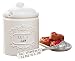 Mud Pie 4771003 Vintage Ceramic Jam Jar Set with Spreader, White