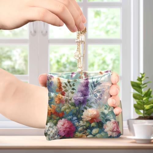 Lots Of Flowers Coin Purse Leather Pouch Change Purse, Squeeze Coin Pouch for Cards, Keys & Lipsticks, Unisex4