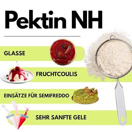 SaporePuro – Pektin NH 200 g | Ideal für Nappage, Glasuren und Gelees | Hohe Vielseitigkeit, Wasserlöslich, Glutenfrei