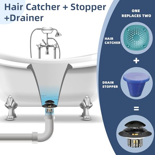 Tapón universal para desagüe de bañera con filtro miniatura 2