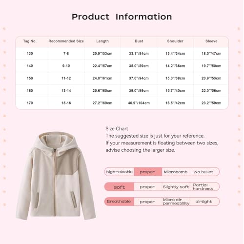 Loyan Hooded Sweatshirt for Girls Zip Up Hoodie Fleece Jacket with Pockets Thick Warm Outerwear4
