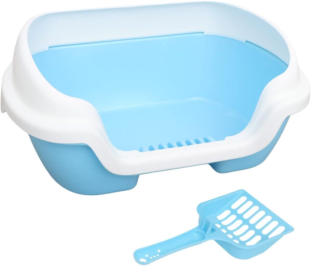 Mipcase Semi-Enclosed Cat Litter Box Plastic Cat Toilet Convenient Cleaning Bath Basin Easy to Use Maintain for Tidy Homes