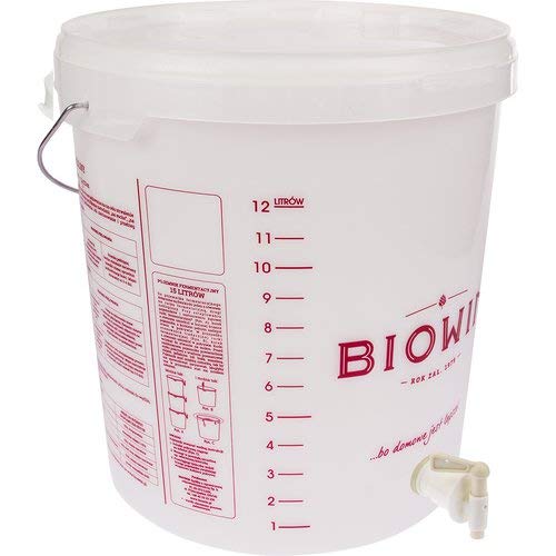 Fermenter with handle 15L + Lid + Plastic Tap - Plastic Bucket for Fermentation | Fermentor | Fermentation tank | Plastic container