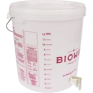 Seau Fermentation 15L avec Couvercle + Robinet – Fermenteur | Brassage avec Couvercle | Fermenteur en Plastique
