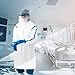 AMZ Medical Supply White Disposable Isolation Gown, X-Large. Isolation Gowns Disposable. Fluid Resistant 50 GSM Microporous Medical PPE Gowns with Elastic Wrists and Tie-Back Closure