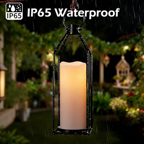 Image of Outdoor Large Waterproof Flameless Candles Battery Operated with Remote