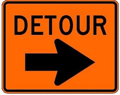 Detour with Right Turn Arrow Traffic Sign 30 inch x 24 inch HI Sheeting .080 Aluminum: MUTCD M4-9R