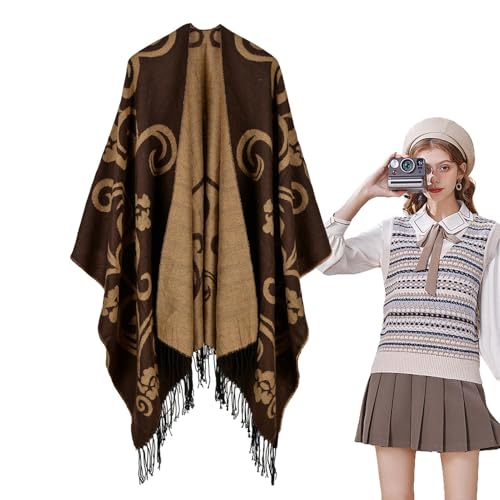 Poncho ouvert sur le devant réversible pour changer de style en un geste - 5