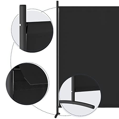 Morngardo Room Divider Privacy Screens Partitions Portable Separating Single Panel Wall Dividers For Home, School, Office, Bedroom, Church, Studio, Conference, Dorm Decor (Black) #TOP2