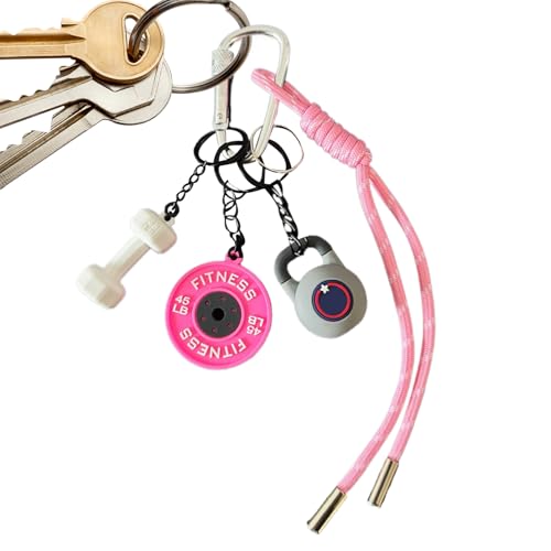 Llavero | Abalorio para mochila de fitness, colgante, decoración de para amantes del gimnasio, niñas, niños, hombres, mujeres, mochila de cámara, para entusiastas del fitness, Rosa
