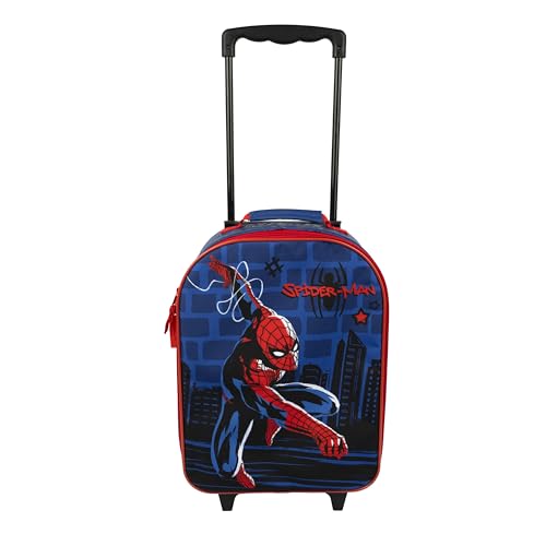 Undercover - Spider Man Kinder Trolley - geräumiges Hauptfach - idealer Reisebegleiter - verstellbare und fixierbare Teleskopstange