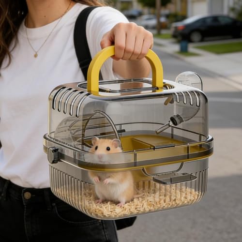 Cage pour petit hamster ventilée avec roue d'exercice intégrée - 4