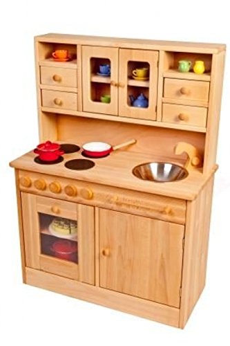 Kinder-Holz-Spielküche Hänsel 2013G - viel Platz - Herd Spüle Backofen Schrank …