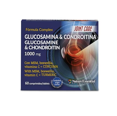 Nature Essential | Glucosamina + Condroitina + MSM 1000mg | 60 Comprimidos | Suplemento Alimenticio