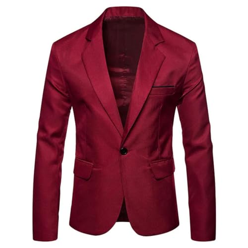 Men's Four Seasons Solid Color Suit Jacket Business Casual Single-Breasted Wedding Blazer