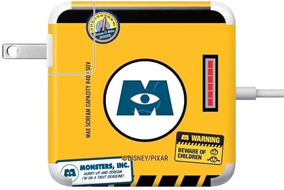Skinit Decal Other Skin Compatible with 85W Power Adapter (15 and 17 inch MacBook Pro Charger) - Officially Licensed Disney Monsters Inc. Scream Canister Design