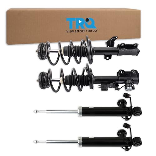 Image of TRQ Front and Rear Complete Strut Assembly & Shock Absorber Kit Complete Strut & Coil Spring Assembly Compatible with 2010-2016 Cadillac SRX 2011 Saab 9-4X