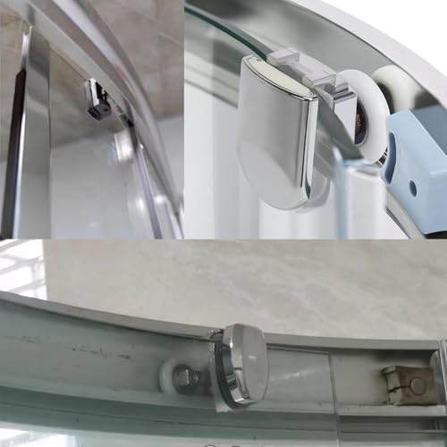 Image of Shower Door Rollers Replacement 4 Pcs Zinc Alloy Wheels 23mm with Anti Collision Block and Screws for Curved and Glass Doors