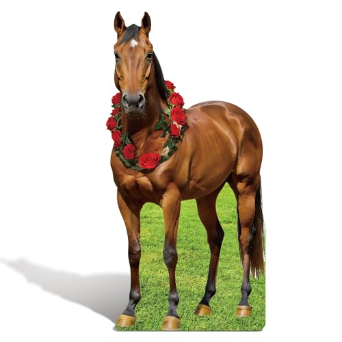 APUDWN 5.3ft Life-Size Horse Cardboard Cutout, Derby Day 63