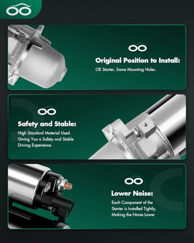 Image of SCITOO Starters Compatible with Cadillac CTS 2005-2007 2.8L / SRX 2010-2011 3.0L / STS 2006-2011 3.6L for Chevrolet Camaro 2010-2011 3.6L SMT0331 17996