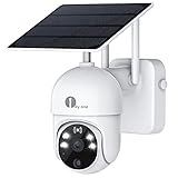 Security Camera Solar Powered Outdoor Wireless Cameras for Home Security Systems PTZ Camera 1080p HD Color Night Vision 4X Zoom 2-Way Audio PIR Motion Detection IP65 Weatherproof with Cloud Storage