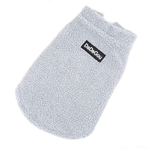 Ranphy Sherpa-Vlies Hunde Kleidung für Kleine Hunde Winter Aufgefüllte Haustier Mantel Weste Jacke Winddicht Kapuzenjacke Thermo Hundewelpen Yorkshire Terrier dackel Weihnachten kostüm Grau S