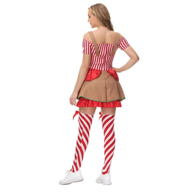 Lebkuchen-Weihnachtskostüm Für Erwachsene – Overall Mit Kapuze, Reißverschluss, Für Partys & Cosplay