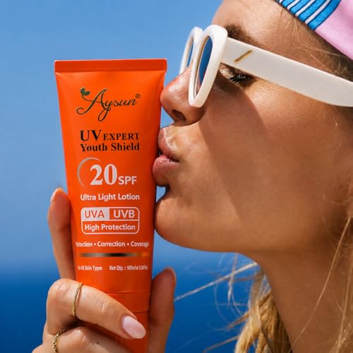 Image of Aysun SPF20 Ultra Light Lotion,Brightens and Moisturises skin with Hyaluronic & Niacinamide, Water & Sweat Resistant, No White Cast, Normal, Oily, Dry Skin Types, Oil Free - 100Gm