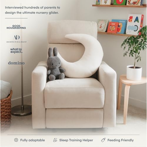Image of Nurture& The Glider - Premium Power Recliner Nursery Chair with Stationary Headrest | Designed for Comfort and Simplicity | Built-in USB Charger