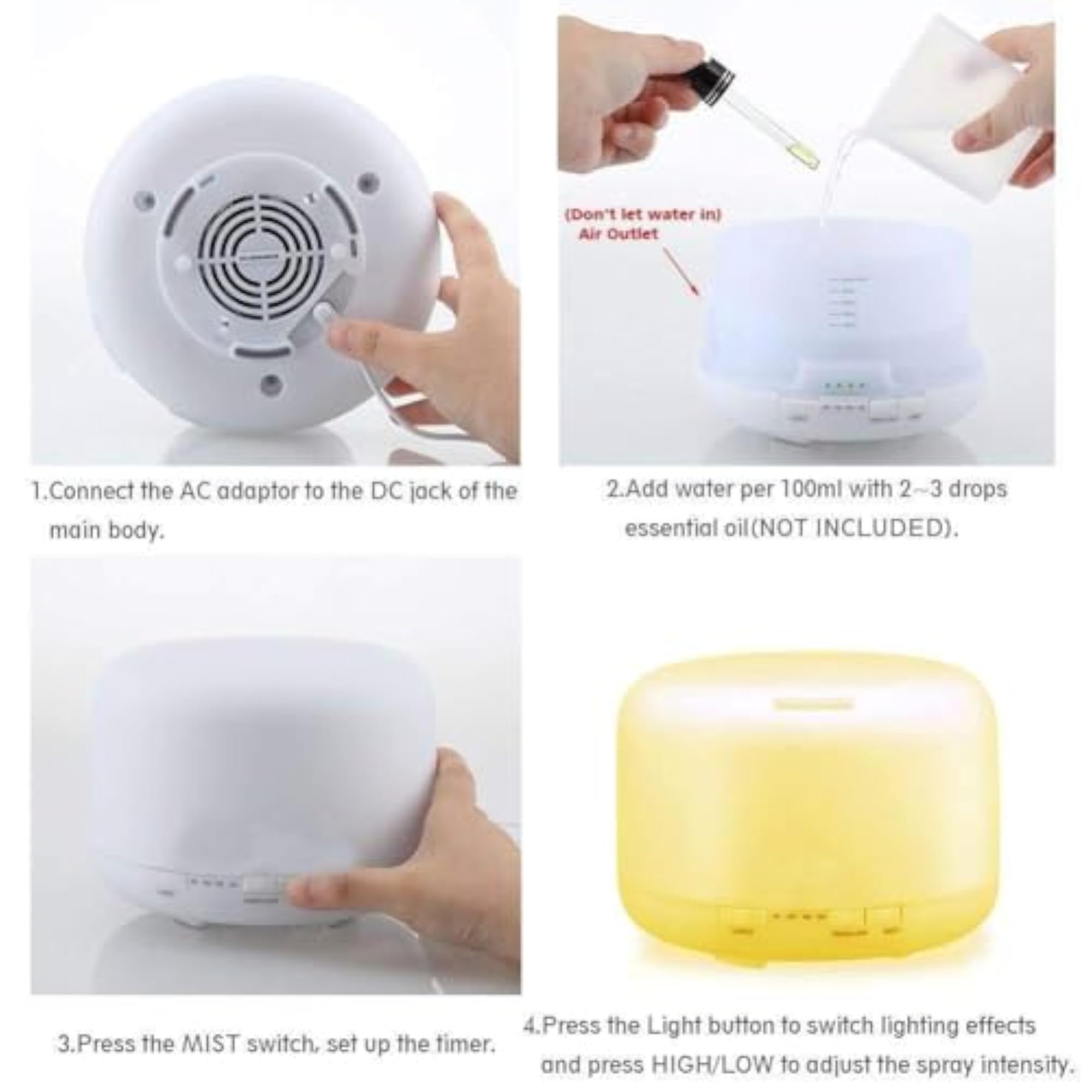 Aromatherapy Essential Oil Diffuser with 7 LED Lights