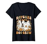 Photo Gallery donna daycare boo crew halloween teacher, simpatico fantasma floreale da donna maglietta con collo a v Photo Gallery donna daycare boo crew halloween teacher, simpatico fantasma floreale da donna maglietta con collo a v