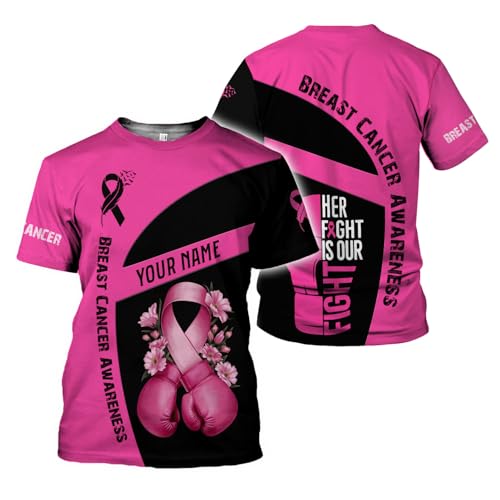 Personalized Faith Hope Cure Breast Cancer T-Shirt, Fight Cancer Gift (US, Alpha, Small, 5X-Large, Regular, 1, BC8)