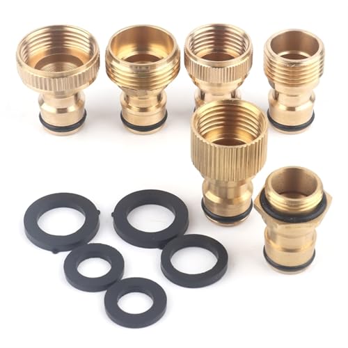Qinlu-Brass Connector Hose Fitting 2pcs Brass Garden Water Connectors Hose Connector Kitchen Water Tap Adaptor Car Wash Water Gun Fast Joints Fittings, corrosion resistance(M18 Male)