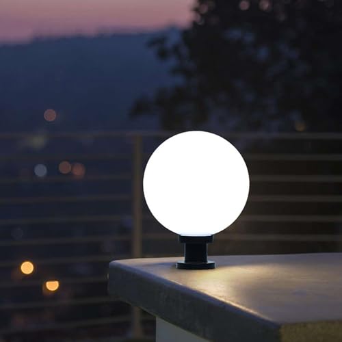 Mkichi Lampione da Giardino Esterno Moderno Lampada Sfera Giardino In Acrilico Lampione impermeabile E27 per Patio Villa Cancello Terrazza (20cm)