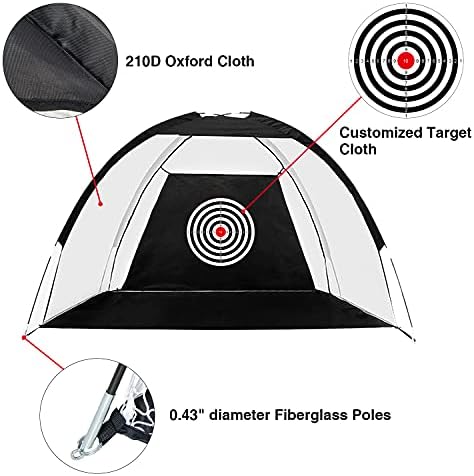 Puluomis Golf Practice Net, 10 x 6 FT Golf Hitting Net for Kids and Adults, Foldable Golf Training Aids Nets with Carrying Bag for Indoor and Outdoor 4 Puluomis Golf Practice Net, 10 x 6 FT Golf Hitting Net for Kids and Adults, Foldable Golf Training Aids Nets with Carrying Bag for Indoor and Outdoor