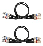 Audio2000'S ADC203F2 dwupak zintegrowane podwójne kable XLR męskie na XLR żeńskie zbalansowane kable audio/łatki/nagrywanie/sceniczne (łącznie 2 zintegrowane kable dual/stereo)
