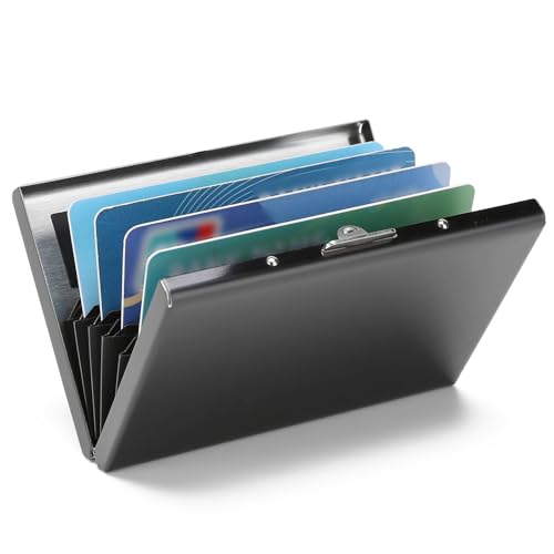 LOUEBICA Stainless Steel Credit Card Wallet RFID Blocking Metal Case Pocket Business Card Holder for Women and Men