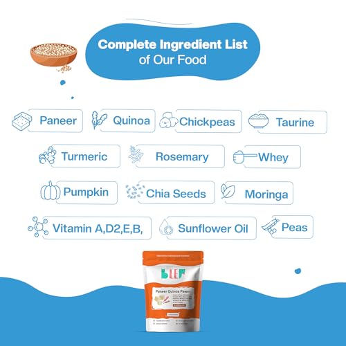 Image of BLEP Fresh Dog Food (Wet) Human Grade, Grain Free|Paneer, Quinoa & Mixed Veggies|Omega 3, 6, Vitamin A, D, E, B|Zero Preservatives & Sugar|Easily Digestible|for All Dog Breeds|8.4kg (42 Pack of 200g)