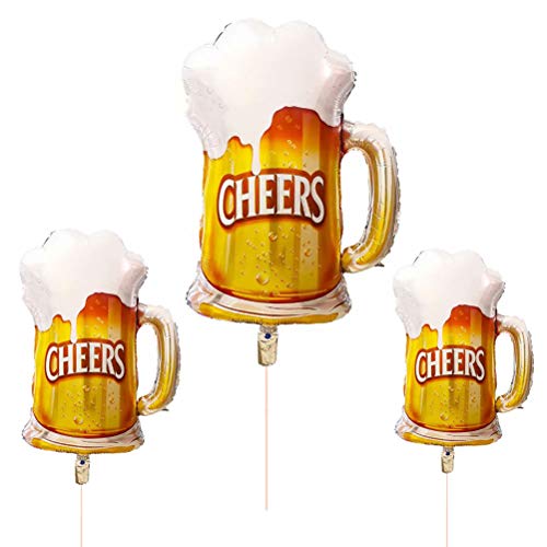 3pcs Beer Mug Fiest Farty Globos, decoraciones de globos de la copa de la copa para la Copa del Mundo Euro Fútbol Fiesta de Navidad Halloween