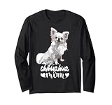 Chihuahua Maman Chiwawa à poils longs Chiwawa Chien Blanc Mère Maman Manche Longue