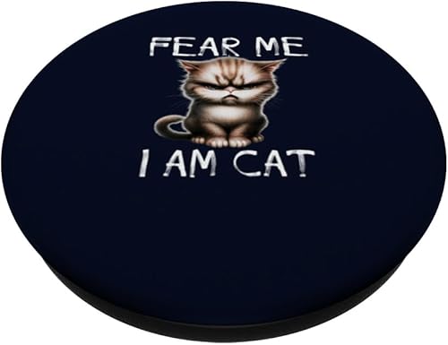 Miniatura 2 de Temer Me I Am Cat Funny Angry Cat Dueño y amante PopSockets PopGrip intercambiables