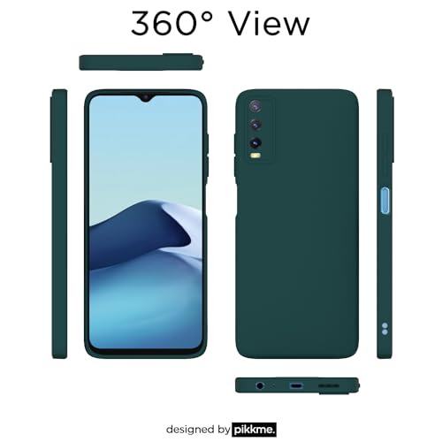 Image of Outlouders Back Cover for Vivo Y12s / Y20 / Y20i / Y20G | Camera Protection | Durable Soft Matte Silicone Bumper Case (Green)