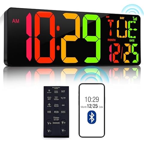 CYMHCHL 17.2" Bluetooth Digital Wall Clock Cover