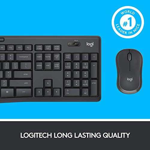 Logitech Mk295 Wireless Mouse & Keyboard Combo With Silenttouch Technology, Full Numpad, Advanced Optical Tracking, Lag-Free Wireless, 90% Less Noise - Graphite #TOP7