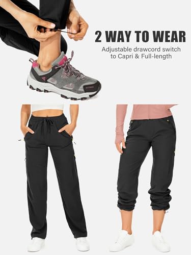mosingle Women's Walking Cargo Trousers Lightweight Quick Dry UPF 50 Hiking Pants for Safari Travel Work Casual Golf Zip Pockets - Image 4