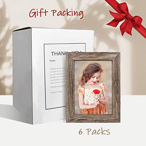 Nuolan 5X7 Picture Frame Rustic Gray Wood Pattern Art Photo Frames 6 Packs For Wall Or Tabletop Display (Nl-Pf5X7-Rg) #TOP6
